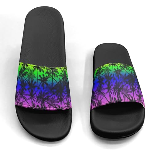 Hawai Coconut Palm Trees Design Slippers Sandals for Women Men Casual Athletic Sandals Pool Shower Indoor Outdoor Slide Slippers4