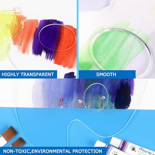 Image of Tamaki 2 Pack Acrylic Paint Palette, Paint Pallet 9.8 x 5.9 Inch | Clear Paint Tray Palette Easy Clean Non-Stick Artist Pallet for Oil Watercolor Craft DIY Art Painting Palette