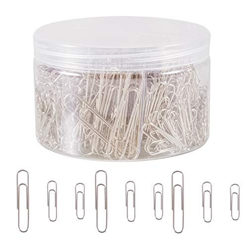 Deoot Paper Cips Assorted Sizes,700 PCS Paper Clips,Silver Paper Clips Office Supplies(Small,Medium and Jumbo) 28 mm,33mm,50 mm