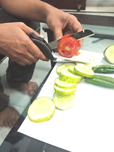 Stainless Steel Cutter, clever slicer, Food,Vegetable and Fruit Chopper Slicer, Dicer smart chopper, Clever knife is a Combination of 2-in-1 Cutting Knife and Cutting Board.