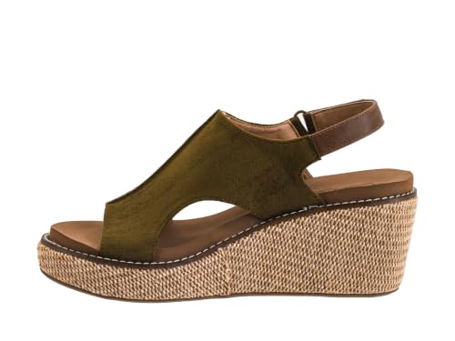Image of Corkys Footwear Womens Carley Wedges, Featuring Corkys EVA Foam Cushioned Insoles, A 2.5 Inch Heel, Lightweight For All Day Wear, And Hook And Loop Closure