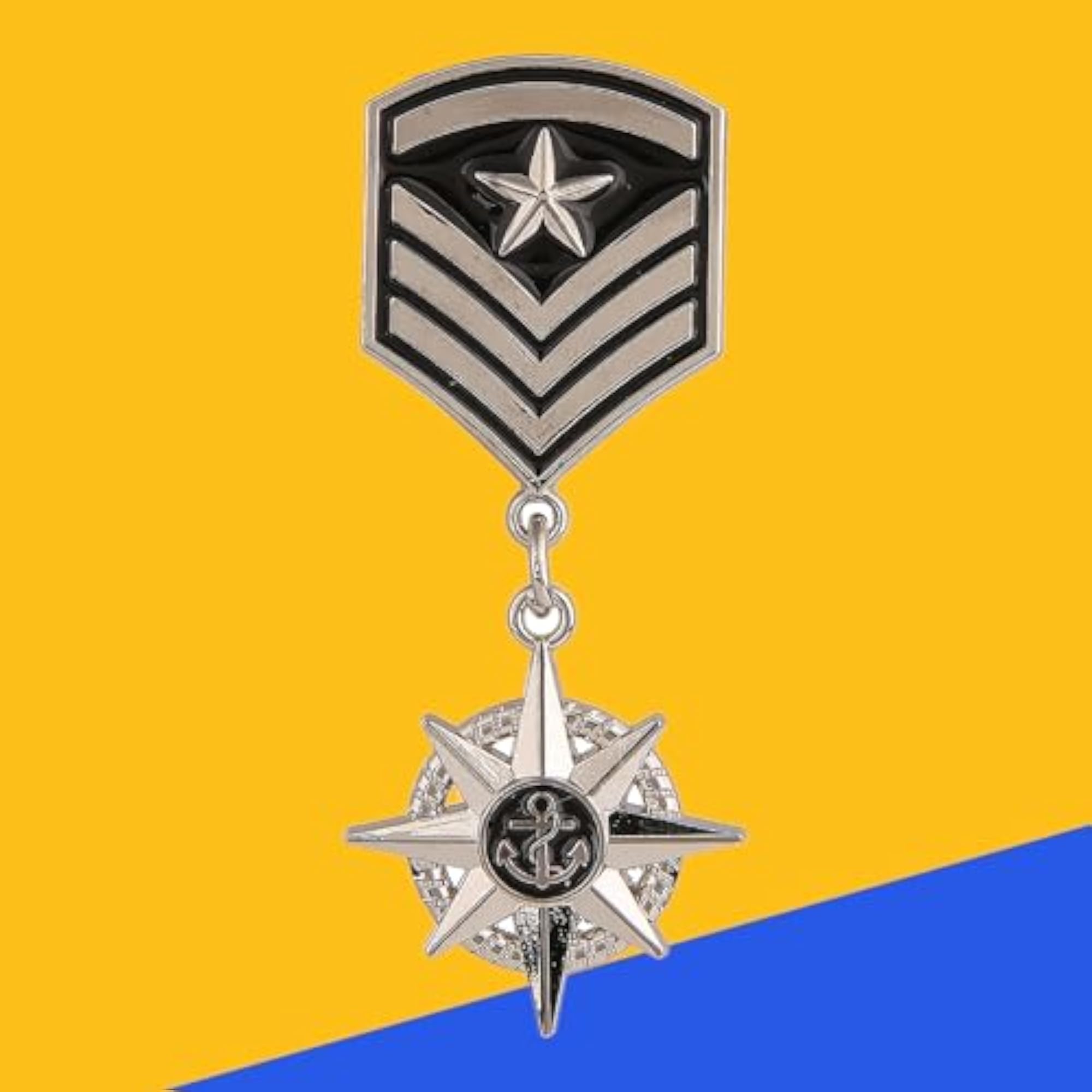 Brass Medal Shape Lapel Pin Brooch for Men