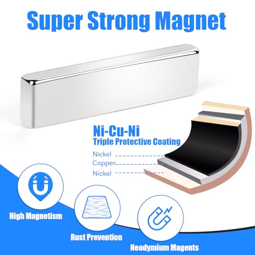 Image of LOVIMAG Small Neodymium Bar Magnets, 5 Different Sizes, 118 Pcs | Rare Earth Refrigerator Magnet for Whiteboard, Fridge, Office, Science, Craft and Tool Storage