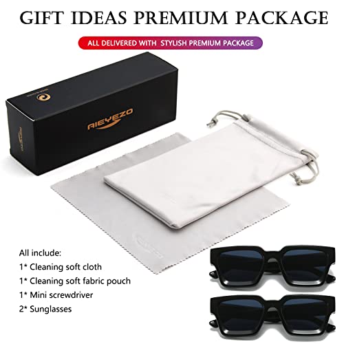 Image of AIEYEZO Square Sunglasses for Women Men Square Thick Frame Sun Glasses Simple Designer Style Shades