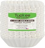 Tupkee Coffee Filters 4-6 Cups - 800 Count, Junior Basket Style, White Paper, Chlorine Free 5 Cup Coffee Filter, Made in the USA