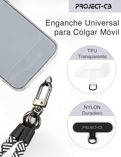 project-cb Enganche Móvil Colgar 2, Accesorios Móvil Colgante, Cuelga El Móvil Con Una Almohadilla, Enganche Para Móvil Transparente(Negro y Transparente) - imagen 2