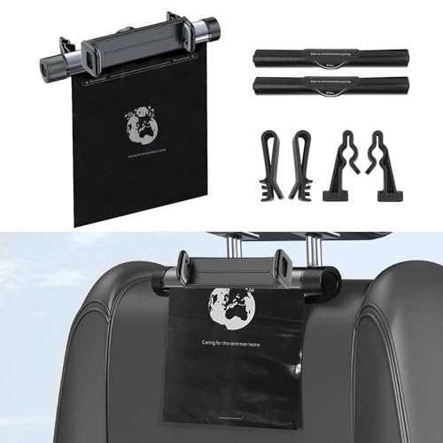 Image of Zekrom Roller Type Trash Can, Car Trash Bag Hanging, Aluminium Alloy Rotating Store Design Car Trash Can Bin, Travel and Camping (Aluminium Alloy Gray)