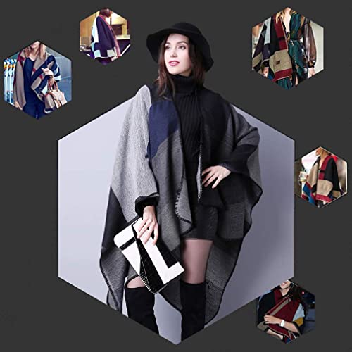 Poncho abrigado mujer invierno y chal elegante tipo capa para primavera 6
