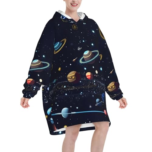 Couverture à capuche surdimensionnée avec imprimé constellation pour adulte