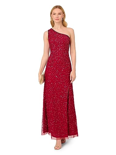 Image of Adrianna Papell Womens One Shoulder Beaded Dress