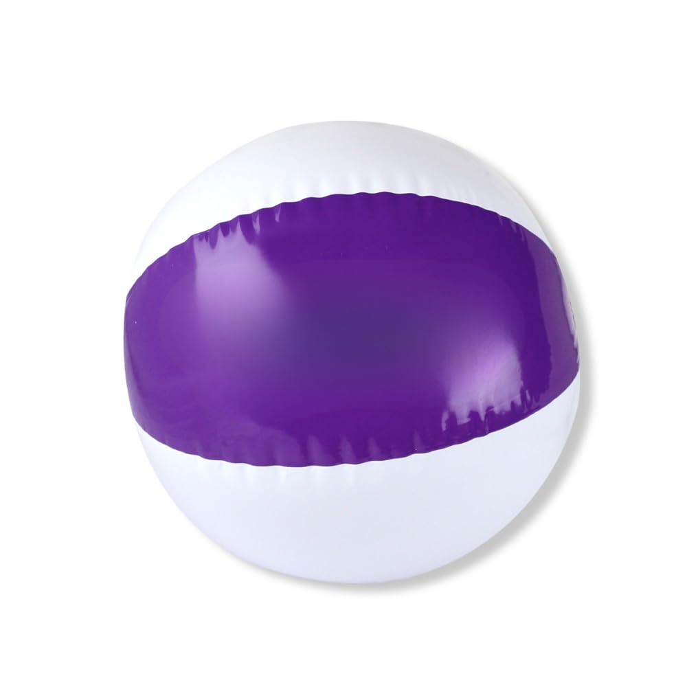 eBuyGB Inflatable Beach Ball 22cm / 9”, Colourful Pool & Beach Toy, Lightweight PVC Summer Ball for Kids & Adults, Party Supplies, Birthday Favours & Water Games, Single & Bulk Packs (Purple)