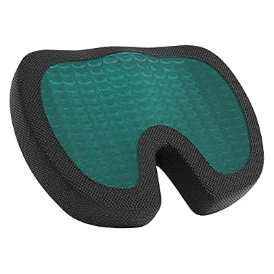 Amazon Basics Comfortable Seat Cushion & Lumbar Support for Office Chairs, Gel Enhanced Memory Foam, Non-Slip, Cooling, Portable, Pack of 2, Rectangular, Black