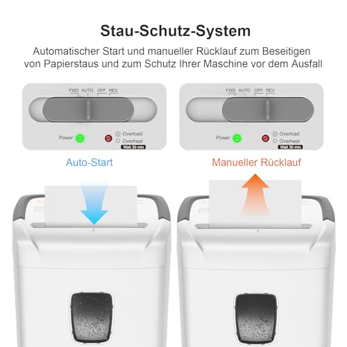 Bonsaii Aktenvernichter P4, 12-Blatt Kreuzschnitt, 21 L, Shredder Kreditkarten/CDs/Klammern, Geeignet für Büro und Heimgebrauch, C243-A