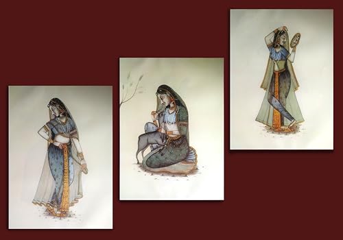 Image of Folk Art Laminated digital RePrint With Hardboard Fine Art Print Fine Art Print (10 inch X 7.5 inch) (Folk Art1)