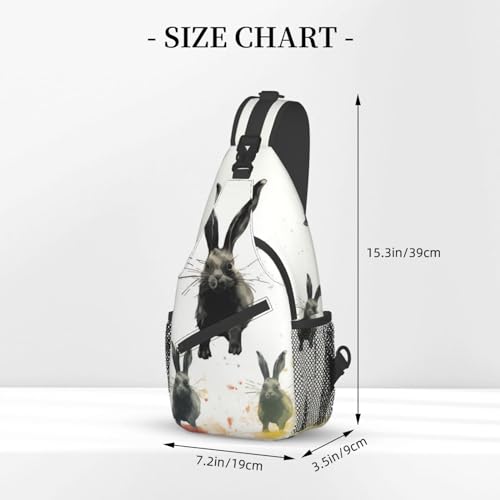 Bolso bandolera unisex con diseño de conejos para exterior miniatura 3