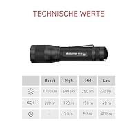 Ledlenser P7R SE LED Taschenlampe | Taschenlampe Led aufladbar und fokussierbar | taktische Leuchte mit 1100 Lumen | Advanced Focus | 220 Meter Leuchtweite | 40 Stunden Leuchtdauer | Strobe Modus – Ansicht 8