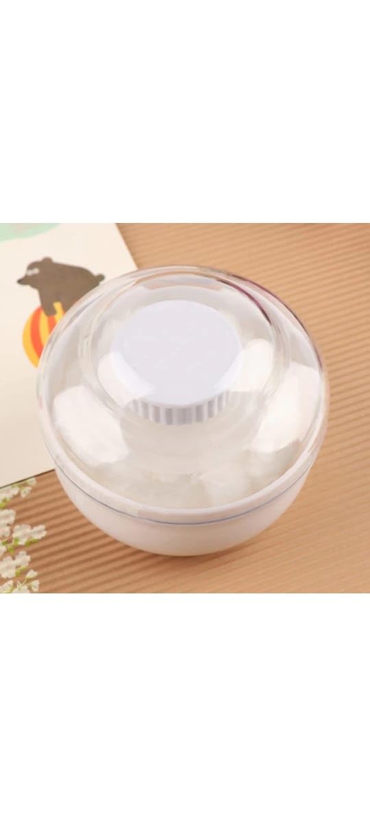 Kiddy Soft-Feel White Powder Puff with with Box Holder Container for New Born and Kids | Gentle Touch for Your Little One's Skin | BPA-Free (Regular, White)