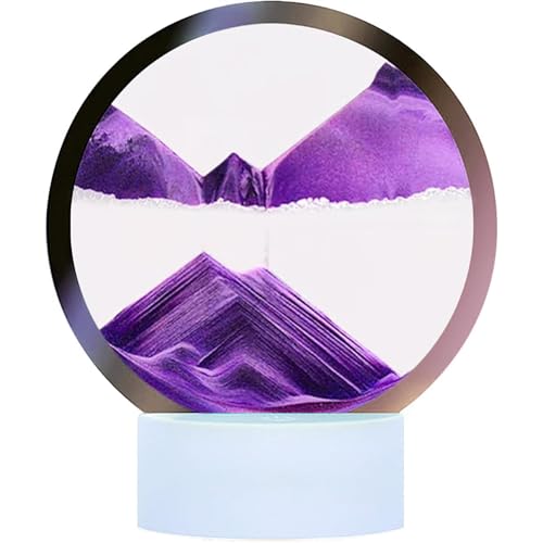 Image ronde en verre 3D paysage de sable profond mobile violet pour décoration maison originale