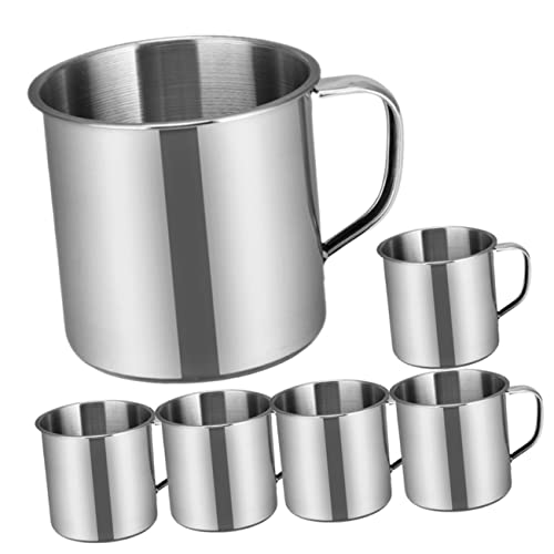 Ciieeo 6Pcs Stainless Steel Water Cups for Drinking Mugs for Kindergarten Camping Outdoor Use Lightweight Drop Resistant present