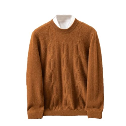 Men's Thickened Cashmere Sweaters Round Neck Knitted Pullover Business Long Sleeve Jumpers Tops