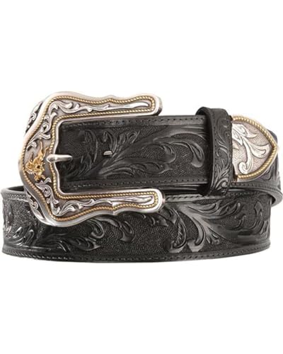 Tony Lama Men's Westerly Ride Leather Belt Reg And Big Black 32