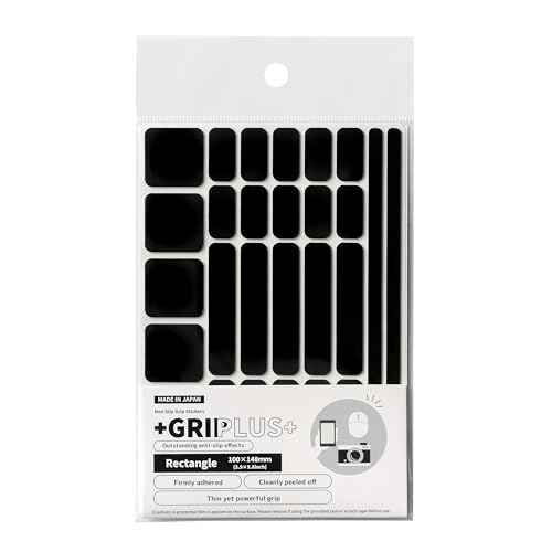 Non Slip Grip Stickers GRIPLUS Rectangle (Black, 100×148mm(3.9×5.8inch))