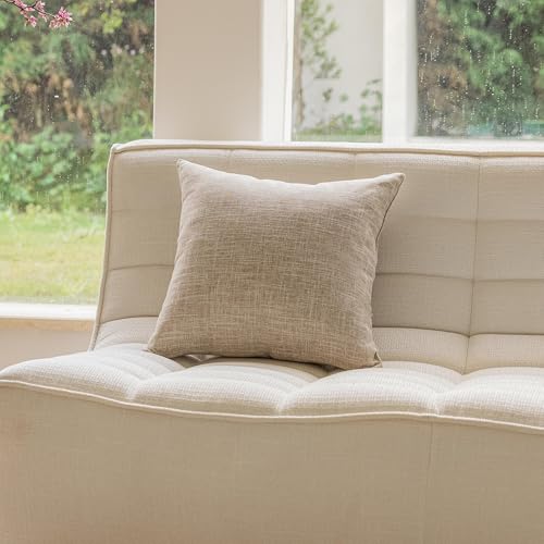 Home Brilliant Linen Throw Pillow Cover Decorative Throw Pillow for Bed, Couch, Sofa, Living Room, 1 pc, 20x20 inch, Burlap