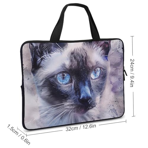Maletín bandolera para laptop 12 pulgadas con diseño de gato miniatura 3