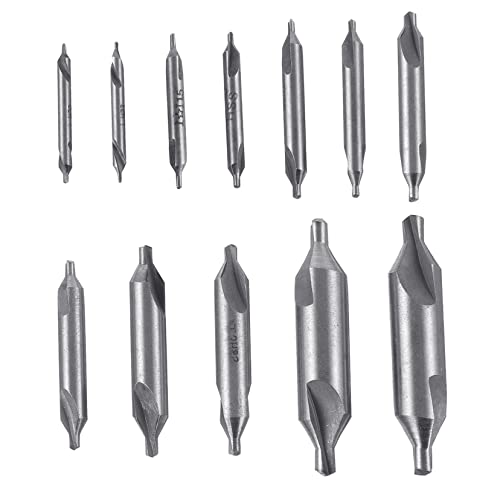 Mikikit 3sets Set High-Speed Steel 60 Degree Center Drill Bits (/1.5/2/2.5/3/4/5mm) for Precise Hole Positioning 12pcs*3