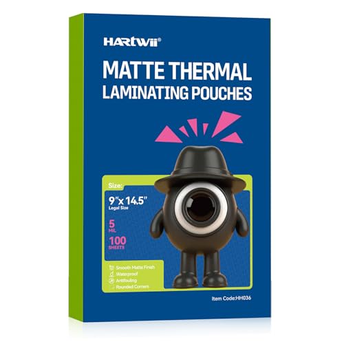 HARTWII 100Pack Matte Legal Size Laminating Sheets 9