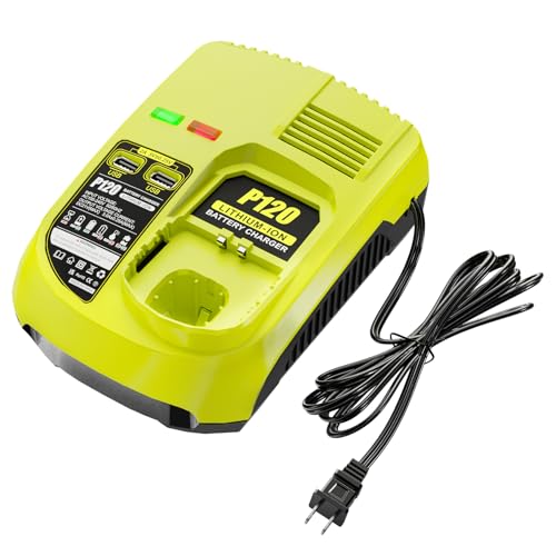 NEPOWILL Replacement Charger for Ryobi 18V Battery Charger P117 (with 2 USB Port), Compatible with Ryobi Battery 12V-18V One+ Lithium NiCad NiMh Battery P102 P108 P103 P105 P107 P190 PBP002 PBP005