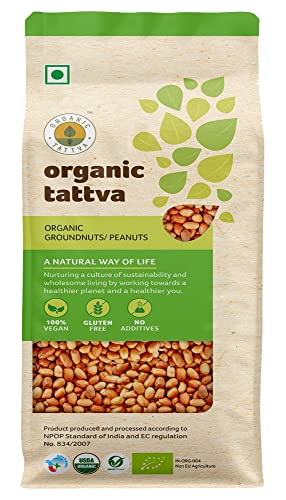 Image of Organic Tattva, Organic Peanuts 500 Gram | Groundnut /Moongfali /Singdana | Rich in Protein | Zero Transfat | Healthy Snacks | Naturally Gluten Free |Pesticide and Chemical Free