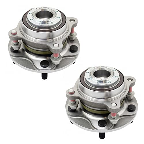 Image of TRQ Front Pair Wheel Bearing and Hub Set with ABS Sensor 2 Piece for Toyota | for 2008-2022 Toyota Sequoia 2007-2021 Toyota Tundra RWD