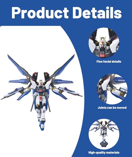 Image of GODSDWARES Action Figures, Model Kit, Mechanical Armor Model Kit, 1 /100 Scale Strike Freedom Anime Collectible Plastic M-odel Building Set for Home Display and Gifting