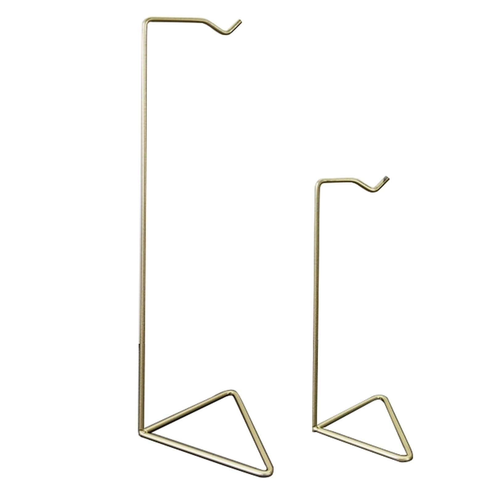 WxuuLTGJR 2Pcs Jewelry Display Stand Triangle Base Jewelry Easel Stand Bangle Tower Rack Handbag Organizer Tree Strings Showcase Holder(Gold)