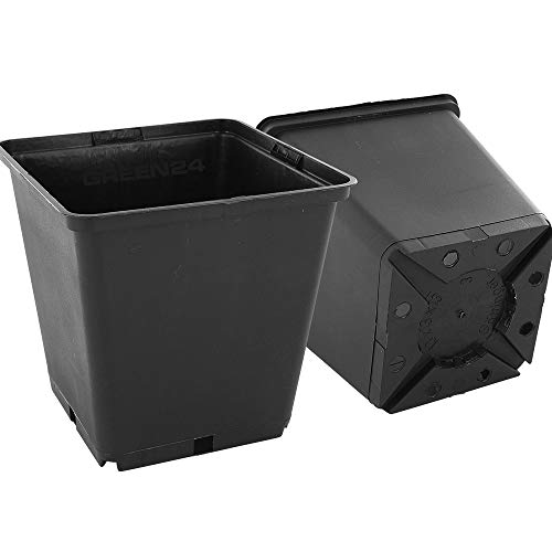GREEN24 10 Stück Pflanztöpfe Pro als Vierecktopf 13x13x13 cm Anzuchttopf Pflanztopf Blumentopf
