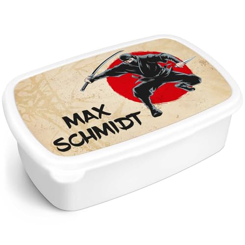 GRAVURZEILE Bedruckte Lunchbox - Ninja - Personalisiert mit Namen -...