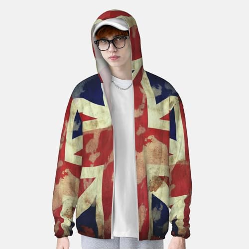 UPF 50+ Sun Protection Hoodie Jacket Vintage Union Jack British Flag Rash Guard Shirts Lightweight Long Sleeve Sun Shirt4