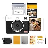 コダック KODAK Mini Shot 3 レトロ 4PASS 2-in-1インスタントカメラ＆フォトプリンター(7.6cmx7.6cm)＋カメラ本体8枚入り+30枚アクセサリーバンドル、ホワイト