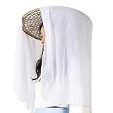 zonzxcv Handmade Chinese Ancient Chivalrous Heroine Bamboo Hat with Veil White