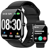 Jacoosa 1.85' HD Smartwatch for Men Women (Answer/Make Calls) (Black)