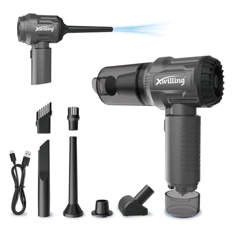 XWILLING Car Vacuum Cleaner High Power 12000 Pa, 4-in-1 Portable Cordless Handheld Vacuum Cleaner with Brushless Motor and Safety Hammer for Car Home Office Pet Cover
