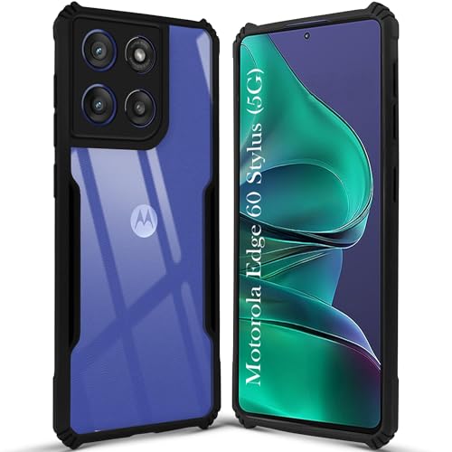 Image of Jkobi Back Case Cover for Motorola Moto Edge 60 Stylus (Shockproof with Polycarbonate Clear Panel | Professional Black)