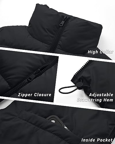 Polu Women's Cropped Puffer Vest Jacket Sleeveless Winter High Stand Collar Lightweight Vest for Women with Zip Gilet4