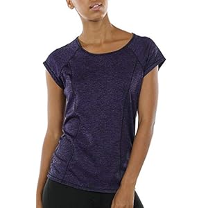 icyzone Sportshirt voor dames, korte mouwen, loopshirt, rugvrij, fitness, bovenstuk, gym, yoga top