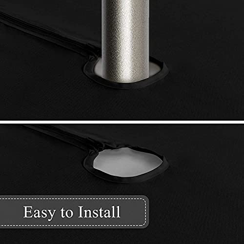 Saraflora Outdoor And Indoor Tablecloth -60 Inch Round, Black Wrinkle Free Washable Waterproof Table Cloth With Umbrella Hole And Zipper Round Table Cover For Spring/Summer/Patio/Picnic/Bbqs/Party #TOP3