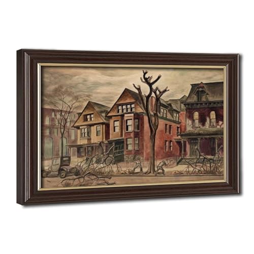 Toile Civic Improvement Charles Burchfield décoration murale salon bureau 61x91