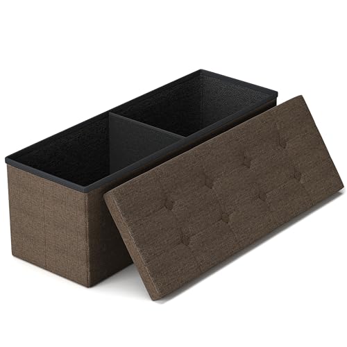 GLAXYFUR 43 Inches Folding Storage Ottoman Bench, Storage Chest, Footrest for Entryway, Living Room...