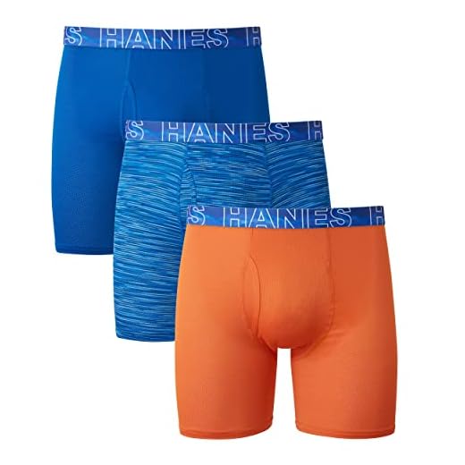 Hanes Men's Underwear Boxer Briefs Pack, Moisture-Wicking Men's Mesh Underwear, X-Temp Cooling with Odor Control, 3-Pack
