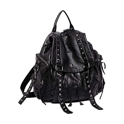 Coolives Punk Bolso Mochila Grande con Remache para Mujer Cover